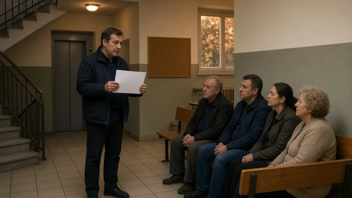 Професионален управител представя предложението си пред общото събрание